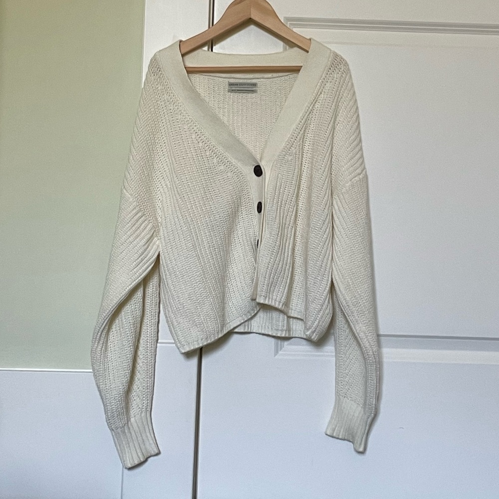 Urban outfitters white knit cardigan